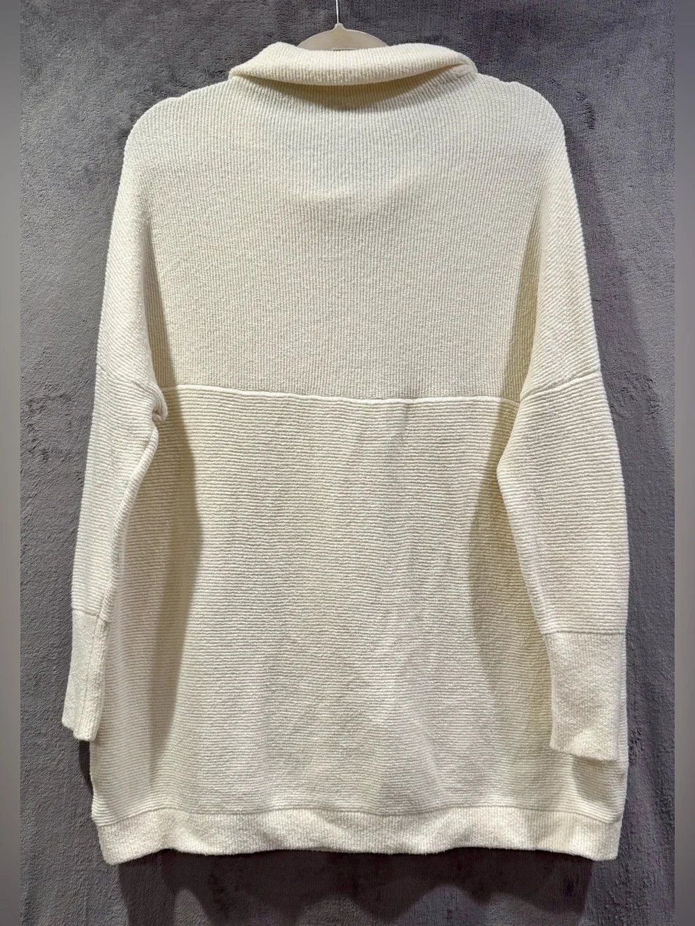 Free People Ottoman Slouchy Tunic in Ecru Cream Mock Neck Oversized Comfy Size S